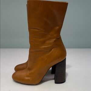 Chloe Tan Leather Heeled Boots
